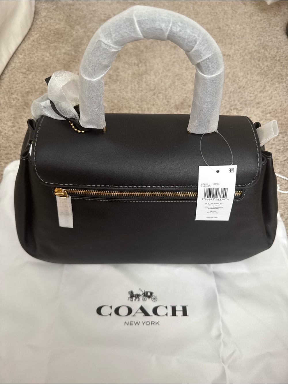 NWT Coach Slouchy Rogue Black - Picture 2 of 8